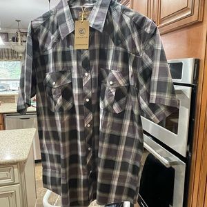 Coevals Club Men's Shirt Size XL Western Pearl Snap 2 Front Pockets, Sht SLeeve
